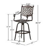 Avon Outdoor Cast Aluminum Bar Stools - Set of 2