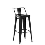 Adjustable Black Metal Bar Stool Set of 2
