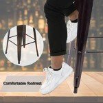 Adjustable Black Metal Bar Stool Set of 2