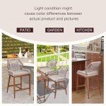 Set of 2 Modern Rattan Counter Height Bar Stools