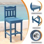 Navy Blue 3-Piece Adirondack Bar Set