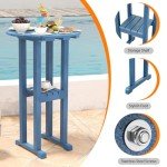 Navy Blue 3-Piece Adirondack Bar Set