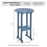 Navy Blue 3-Piece Adirondack Bar Set