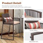 Sunsitt 3-Piece Wicker Bar Table and Stools Set