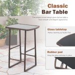 Sunsitt 3-Piece Wicker Bar Table and Stools Set