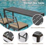 3-Piece Outdoor Bar Set with Cushioned Stools