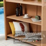 3-Piece Outdoor Tiki Bar Set with Canopy