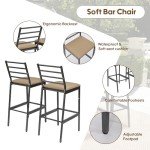 3-Piece Outdoor Bar Set with Cushioned Stools