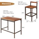 Tangkula 3-Piece Outdoor Rattan Bar Table Set