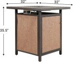 5-Piece Patio Swivel Bar Set with Fire Pit