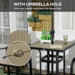 Outdoor 3-Piece Bar Set with Umbrella Hole