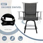 5-Piece Patio Swivel Bar Set with Fire Pit