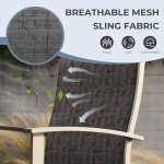 5-Piece Patio Swivel Bar Set with Fire Pit