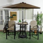 Outdoor 3-Piece Bar Set with Umbrella Hole