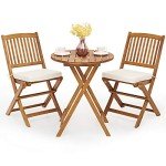 Giantex 3-Piece Wood Patio Bistro Set