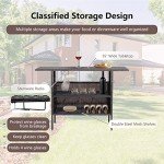 Tangkula All-Weather Wicker Bar Table for Outdoors