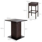 5-Piece Outdoor Wicker Bar Set with Stools