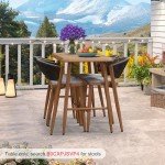 Rectangular Patio Pub Table with Bar Stools
