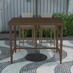 Brown Steel Patio Bar Table by COSCO