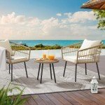 YITAHOME Outdoor Wicker Patio Bistro Set with Cushions