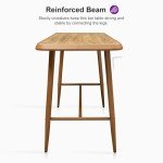 Rectangular Patio Pub Table with Bar Stools