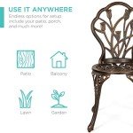 3-Piece Copper Outdoor Bistro Set with Tulip Design