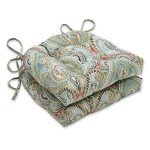 Pillow Perfect Reversible Paisley Chair Pads, 2 Count