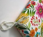 Bright Floral Outdoor Chair Cushion with Ties