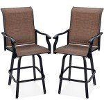 Set of 2 Swivel Barstools for Patios