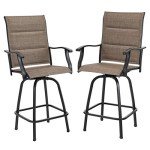 PHI VILLA Outdoor Swivel Bar Stools - Set of 2