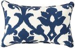 Blue/White Damask Outdoor Accent Throw Pillows - 2 Pack