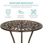 3-Piece Copper Outdoor Bistro Set with Tulip Design