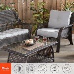 2-Piece Outdoor Sunbrella Deep Seat Cushion Set