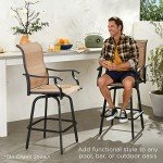 Set of 2 Swivel Barstools for Patios