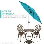 3-Piece Copper Outdoor Bistro Set with Tulip Design