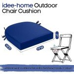 Thick Dark Cerulean Outdoor Chair Cushions Set of 2