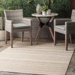 Erlinda Beige Weather Resistant Outdoor Area Rug