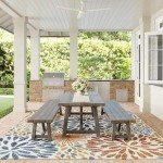 Floral Indoor/Outdoor Area Rug - 5x8 Size