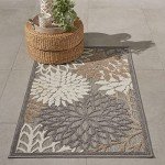 Tropical Botanical Easy-Clean Area Rug for Outdoors