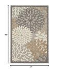 Tropical Botanical Easy-Clean Area Rug for Outdoors