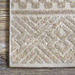 Kamryn Textured Tribal 8x10 Area Rug - Beige