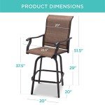 Set of 2 Swivel Barstools for Patios