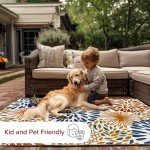 Floral Indoor/Outdoor Area Rug - 5x8 Size