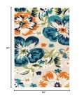 Floral Non-Shedding Outdoor Area Rug 5' x 7