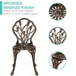 3-Piece Copper Outdoor Bistro Set with Tulip Design