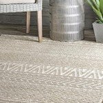 Kamryn Textured Tribal 8x10 Area Rug - Beige