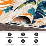 Floral Non-Shedding Outdoor Area Rug 5' x 7