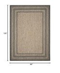 8' x 10' Natural/Black Outdoor Patio Area Rug
