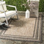 8' x 10' Natural/Black Outdoor Patio Area Rug