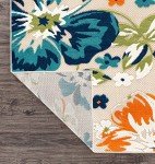 Floral Non-Shedding Outdoor Area Rug 5' x 7